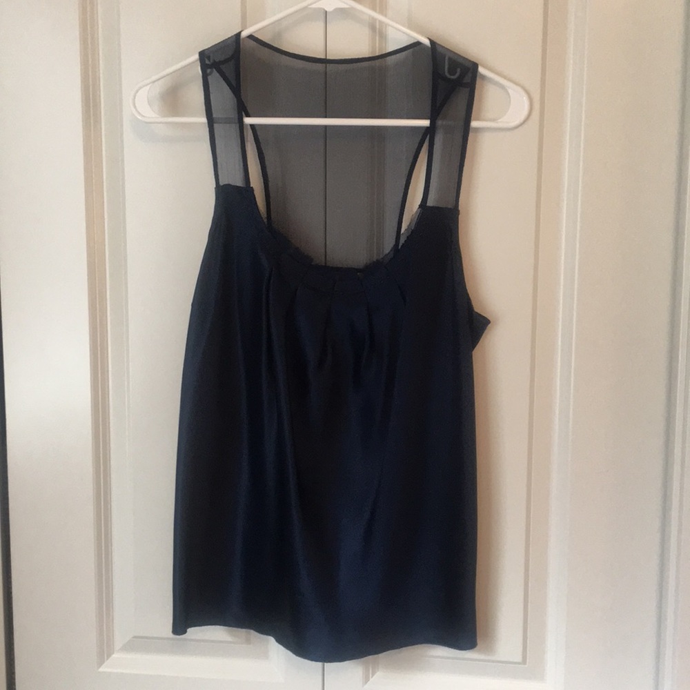 Navy Silk Blouse